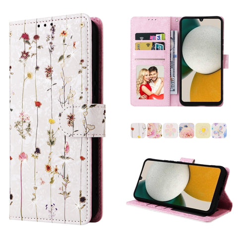 Bronzing Painting RFID Leather Phone Case, For Samsung Galaxy A34 5G, For Samsung Galaxy A54 5G