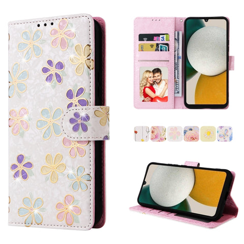 Bronzing Painting RFID Leather Phone Case, For Samsung Galaxy A34 5G, For Samsung Galaxy A54 5G