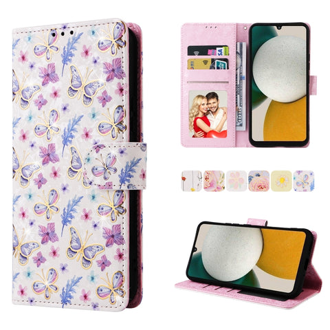 Bronzing Painting RFID Leather Phone Case, For Samsung Galaxy A34 5G, For Samsung Galaxy A54 5G