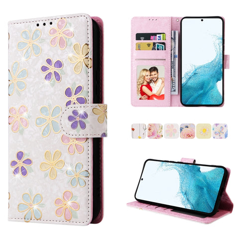 Bronzing Painting RFID Leather Phone Case, For Samsung Galaxy A34 5G, For Samsung Galaxy A54 5G