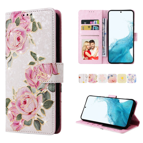 Bronzing Painting RFID Leather Phone Case, For Samsung Galaxy A34 5G, For Samsung Galaxy A54 5G