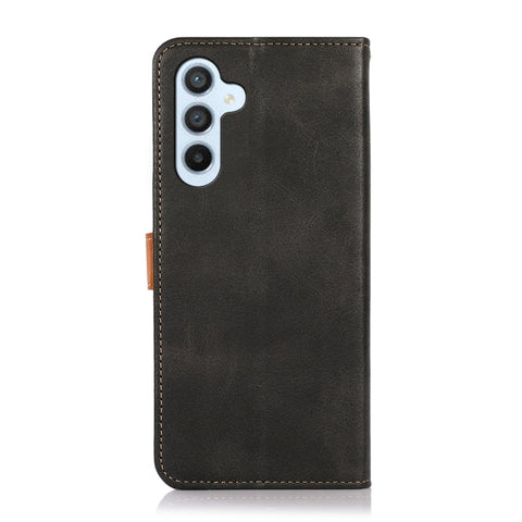 KHAZNEH Dual-color Cowhide Texture Flip Leather Phone Case, For Samsung Galaxy M14