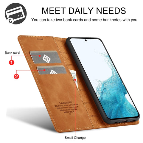 LC.IMEEKE Strong Magnetism Ultra-thin Matte Leather Phone Case, For Samsung Galaxy A34 5G