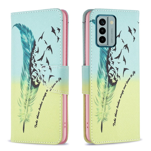 Colored Drawing Pattern Leather Phone Case, For Nokia G22
