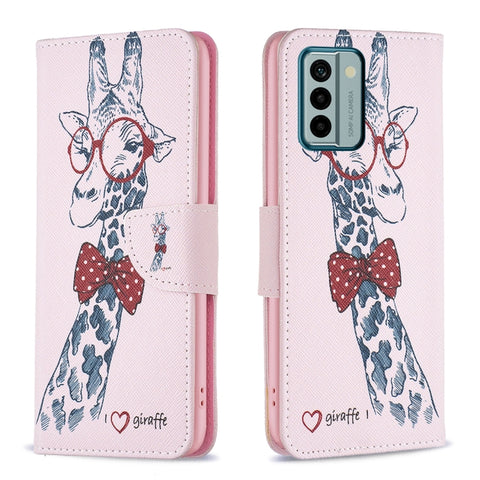 Colored Drawing Pattern Leather Phone Case, For Nokia G22