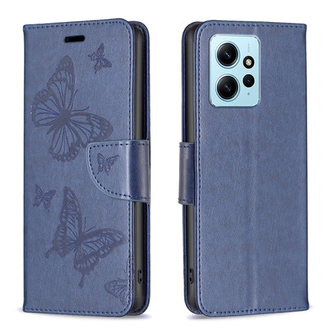 Two Butterflies Embossing Leather Phone Case, For Xiaomi Redmi Note 12 4G Global, For Nokia G22, For Samsung Galaxy A24 4G, For Samsung Galaxy M14 5G