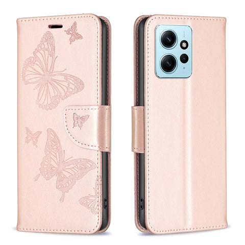 Two Butterflies Embossing Leather Phone Case, For Xiaomi Redmi Note 12 4G Global, For Nokia G22, For Samsung Galaxy A24 4G, For Samsung Galaxy M14 5G