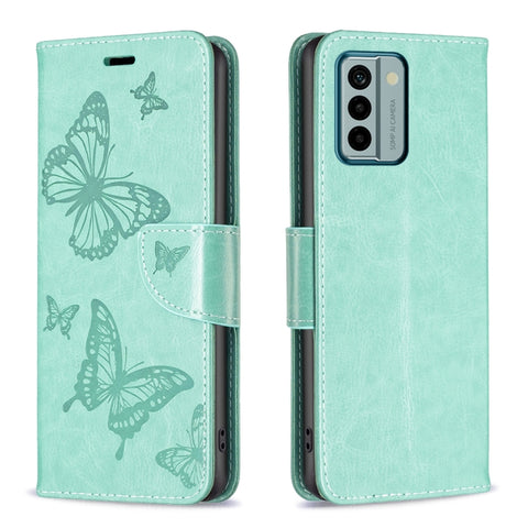 Two Butterflies Embossing Leather Phone Case, For Xiaomi Redmi Note 12 4G Global, For Nokia G22, For Samsung Galaxy A24 4G, For Samsung Galaxy M14 5G