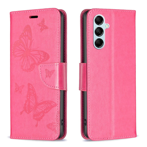 Two Butterflies Embossing Leather Phone Case, For Xiaomi Redmi Note 12 4G Global, For Nokia G22, For Samsung Galaxy A24 4G, For Samsung Galaxy M14 5G