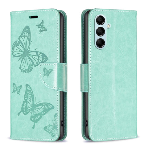 Two Butterflies Embossing Leather Phone Case, For Xiaomi Redmi Note 12 4G Global, For Nokia G22, For Samsung Galaxy A24 4G, For Samsung Galaxy M14 5G