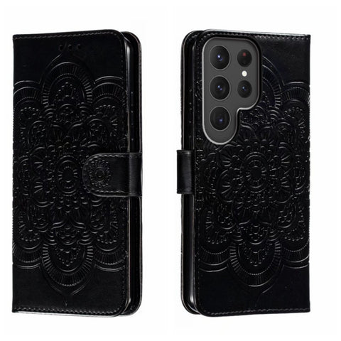 Sun Mandala Embossing Pattern Phone Leather Case, For Samsung Galaxy S23+ 5G, For Samsung Galaxy S23 Ultra 5G