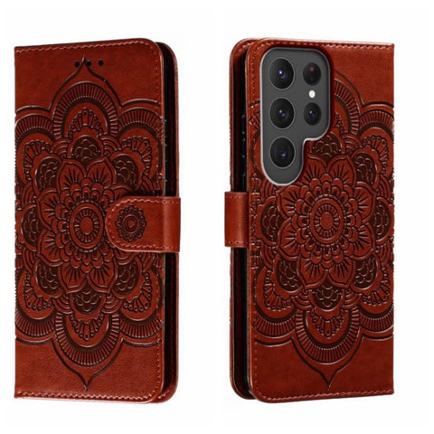 Sun Mandala Embossing Pattern Phone Leather Case, For Samsung Galaxy S23+ 5G, For Samsung Galaxy S23 Ultra 5G