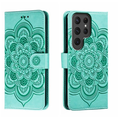 Sun Mandala Embossing Pattern Phone Leather Case, For Samsung Galaxy S23+ 5G, For Samsung Galaxy S23 Ultra 5G