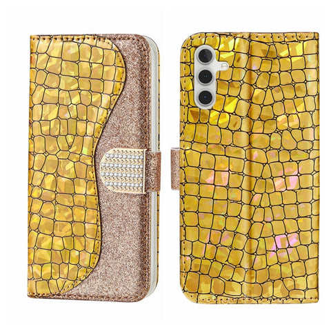 Laser Glitter Powder Crocodile Texture Leather Phone Case, For Samsung Galaxy A24 4G, For Samsung Galaxy A34 5G, For Samsung Galaxy A54 5G