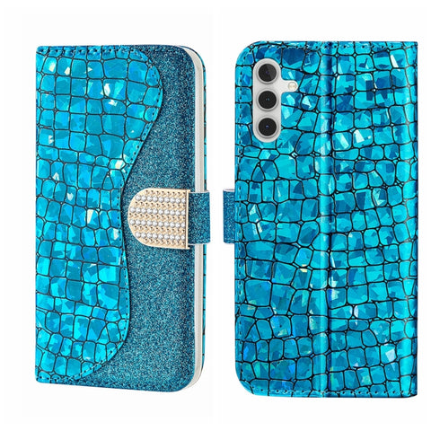 Laser Glitter Powder Crocodile Texture Leather Phone Case, For Samsung Galaxy A24 4G, For Samsung Galaxy A34 5G, For Samsung Galaxy A54 5G