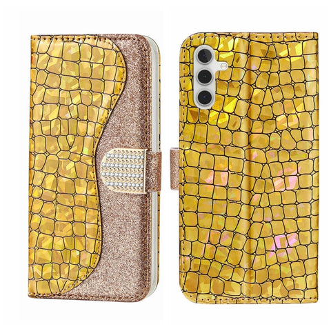 Laser Glitter Powder Crocodile Texture Leather Phone Case, For Samsung Galaxy A24 4G, For Samsung Galaxy A34 5G, For Samsung Galaxy A54 5G