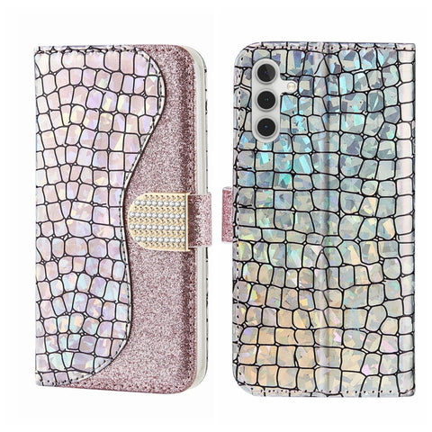 Laser Glitter Powder Crocodile Texture Leather Phone Case, For Samsung Galaxy A24 4G, For Samsung Galaxy A34 5G, For Samsung Galaxy A54 5G