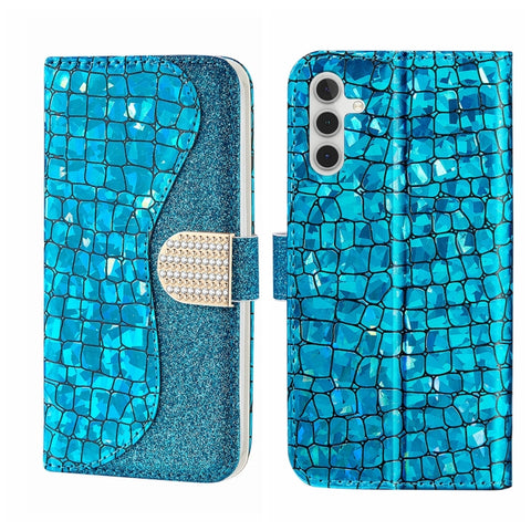 Laser Glitter Powder Crocodile Texture Leather Phone Case, For Samsung Galaxy A24 4G, For Samsung Galaxy A34 5G, For Samsung Galaxy A54 5G