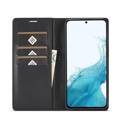 LC.IMEEKE Carbon Fiber PU + TPU Horizontal Flip Leather Phone Case, For Samsung Galaxy A24 4G