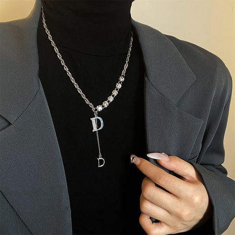 Ladies Alphabet Versatile Titanium Steel Necklace Twist Chain, XL2001, XL1951, XL1400, XL1437, XL2010, XL1505, XL1839, XL1864, XL1502, XL1570, XL1170, XL1459, XL1788, XL1780, XL1946, XL1089, XL1958, XL1790, XL1893