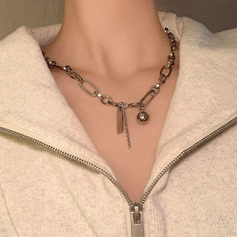 Ladies Alphabet Versatile Titanium Steel Necklace Twist Chain, XL2001, XL1951, XL1400, XL1437, XL2010, XL1505, XL1839, XL1864, XL1502, XL1570, XL1170, XL1459, XL1788, XL1780, XL1946, XL1089, XL1958, XL1790, XL1893