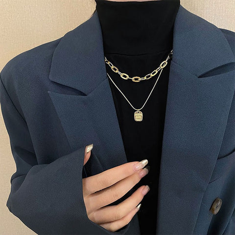 Ladies Alphabet Versatile Titanium Steel Necklace Twist Chain, XL2001, XL1951, XL1400, XL1437, XL2010, XL1505, XL1839, XL1864, XL1502, XL1570, XL1170, XL1459, XL1788, XL1780, XL1946, XL1089, XL1958, XL1790, XL1893