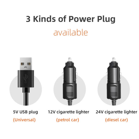 F4310 360-Degree Rotating Adjustable Car Three-Head Fan, F4310 USB Universal, F4310 12V Cigarette Lighter, F4310 24V Cigarette Lighter