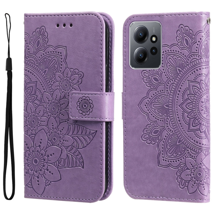 7-petal Flowers Embossing Leather Phone Case, For Xiaomi Redmi Note 12 4G Global, For Honor Magic5 Pro, For Samsung Galaxy M14 5G