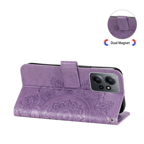 7-petal Flowers Embossing Leather Phone Case, For Xiaomi Redmi Note 12 4G Global, For Honor Magic5 Pro, For Samsung Galaxy M14 5G