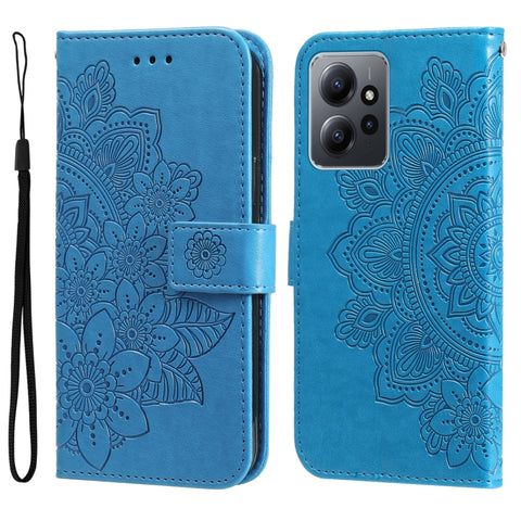 7-petal Flowers Embossing Leather Phone Case, For Xiaomi Redmi Note 12 4G Global, For Honor Magic5 Pro, For Samsung Galaxy M14 5G
