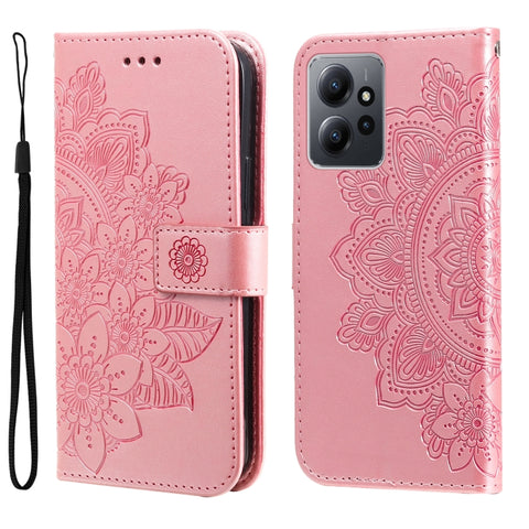 7-petal Flowers Embossing Leather Phone Case, For Xiaomi Redmi Note 12 4G Global, For Honor Magic5 Pro, For Samsung Galaxy M14 5G