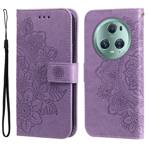 7-petal Flowers Embossing Leather Phone Case, For Xiaomi Redmi Note 12 4G Global, For Honor Magic5 Pro, For Samsung Galaxy M14 5G