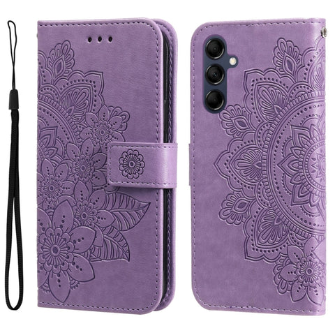 7-petal Flowers Embossing Leather Phone Case, For Xiaomi Redmi Note 12 4G Global, For Honor Magic5 Pro, For Samsung Galaxy M14 5G
