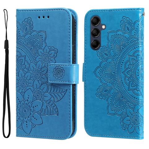 7-petal Flowers Embossing Leather Phone Case, For Xiaomi Redmi Note 12 4G Global, For Honor Magic5 Pro, For Samsung Galaxy M14 5G