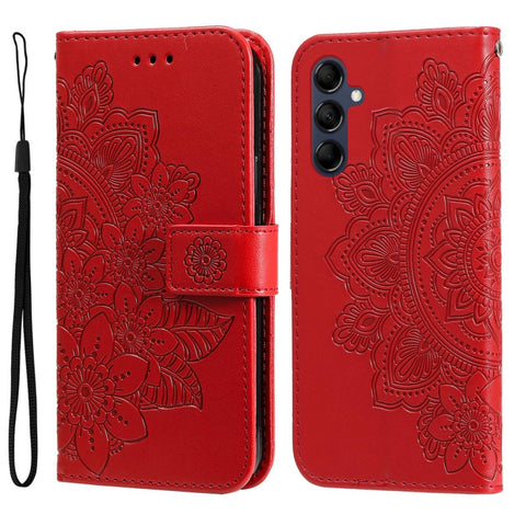 7-petal Flowers Embossing Leather Phone Case, For Xiaomi Redmi Note 12 4G Global, For Honor Magic5 Pro, For Samsung Galaxy M14 5G