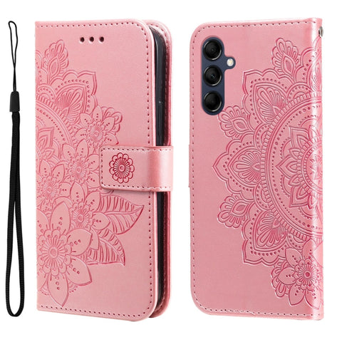 7-petal Flowers Embossing Leather Phone Case, For Xiaomi Redmi Note 12 4G Global, For Honor Magic5 Pro, For Samsung Galaxy M14 5G