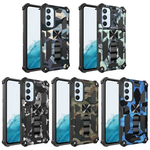 Camouflage Armor Shockproof TPU + PC Magnetic Protective Phone Case with Holder, For Samsung Galaxy A54 5G