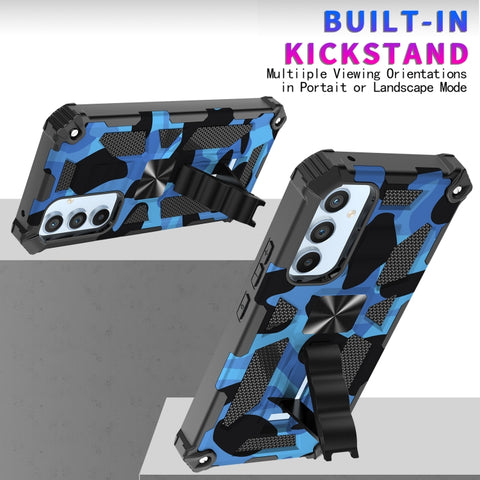 Camouflage Armor Shockproof TPU + PC Magnetic Protective Phone Case with Holder, For Samsung Galaxy A54 5G