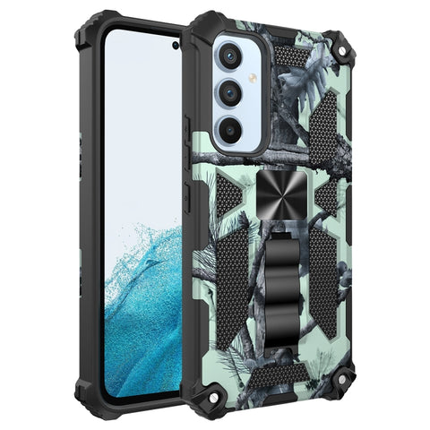 Camouflage Armor Shockproof TPU + PC Magnetic Protective Phone Case with Holder, For Samsung Galaxy A54 5G