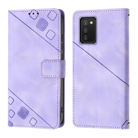 Skin-feel Embossed Leather Phone Case, For Samsung Galaxy A02s 164mm, For Samsung Galaxy A02s 166mm, For Samsung Galaxy A03 166mm EU Version, For Samsung Galaxy A03 164mm Global, For Samsung Galaxy A23 JP Version, For Samsung Galaxy A24 4G             ...
