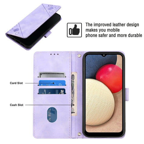 Skin-feel Embossed Leather Phone Case, For Samsung Galaxy A02s 164mm, For Samsung Galaxy A02s 166mm, For Samsung Galaxy A03 166mm EU Version, For Samsung Galaxy A03 164mm Global, For Samsung Galaxy A23 JP Version, For Samsung Galaxy A24 4G             ...