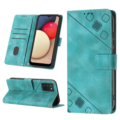 Skin-feel Embossed Leather Phone Case, For Samsung Galaxy A02s 164mm, For Samsung Galaxy A02s 166mm, For Samsung Galaxy A03 166mm EU Version, For Samsung Galaxy A03 164mm Global, For Samsung Galaxy A23 JP Version, For Samsung Galaxy A24 4G             ...