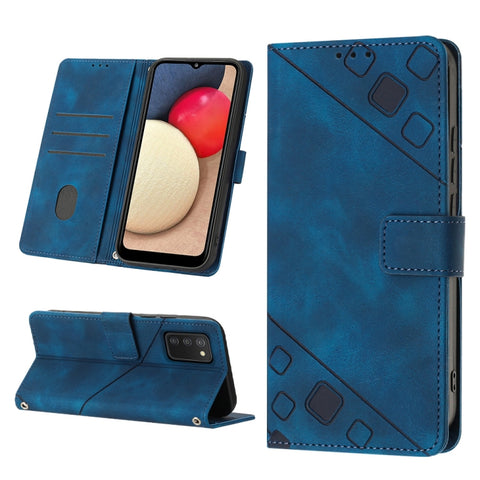 Skin-feel Embossed Leather Phone Case, For Samsung Galaxy A02s 164mm, For Samsung Galaxy A02s 166mm, For Samsung Galaxy A03 166mm EU Version, For Samsung Galaxy A03 164mm Global, For Samsung Galaxy A23 JP Version, For Samsung Galaxy A24 4G             ...