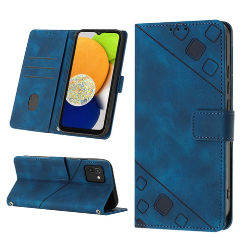 Skin-feel Embossed Leather Phone Case, For Samsung Galaxy A02s 164mm, For Samsung Galaxy A02s 166mm, For Samsung Galaxy A03 166mm EU Version, For Samsung Galaxy A03 164mm Global, For Samsung Galaxy A23 JP Version, For Samsung Galaxy A24 4G             ...