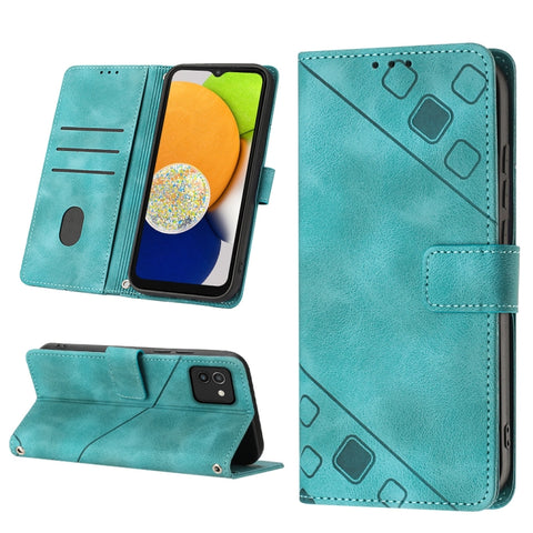 Skin-feel Embossed Leather Phone Case, For Samsung Galaxy A02s 164mm, For Samsung Galaxy A02s 166mm, For Samsung Galaxy A03 166mm EU Version, For Samsung Galaxy A03 164mm Global, For Samsung Galaxy A23 JP Version, For Samsung Galaxy A24 4G             ...
