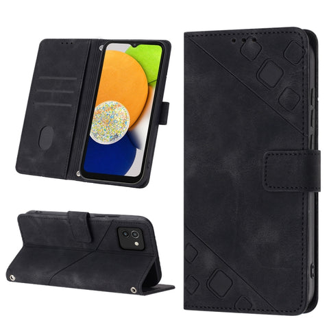 Skin-feel Embossed Leather Phone Case, For Samsung Galaxy A02s 164mm, For Samsung Galaxy A02s 166mm, For Samsung Galaxy A03 166mm EU Version, For Samsung Galaxy A03 164mm Global, For Samsung Galaxy A23 JP Version, For Samsung Galaxy A24 4G             ...