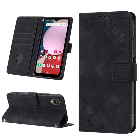 Skin-feel Embossed Leather Phone Case, For Samsung Galaxy A02s 164mm, For Samsung Galaxy A02s 166mm, For Samsung Galaxy A03 166mm EU Version, For Samsung Galaxy A03 164mm Global, For Samsung Galaxy A23 JP Version, For Samsung Galaxy A24 4G             ...