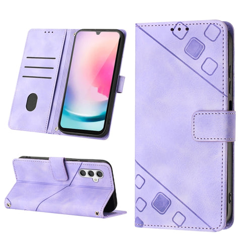 Skin-feel Embossed Leather Phone Case, For Samsung Galaxy A02s 164mm, For Samsung Galaxy A02s 166mm, For Samsung Galaxy A03 166mm EU Version, For Samsung Galaxy A03 164mm Global, For Samsung Galaxy A23 JP Version, For Samsung Galaxy A24 4G             ...