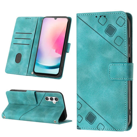 Skin-feel Embossed Leather Phone Case, For Samsung Galaxy A02s 164mm, For Samsung Galaxy A02s 166mm, For Samsung Galaxy A03 166mm EU Version, For Samsung Galaxy A03 164mm Global, For Samsung Galaxy A23 JP Version, For Samsung Galaxy A24 4G             ...