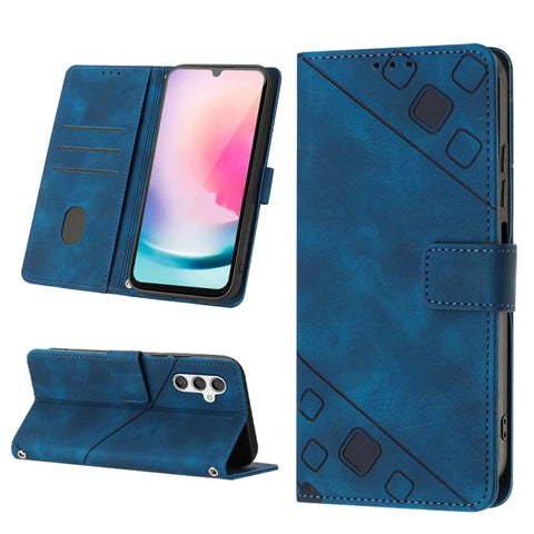 Skin-feel Embossed Leather Phone Case, For Samsung Galaxy A02s 164mm, For Samsung Galaxy A02s 166mm, For Samsung Galaxy A03 166mm EU Version, For Samsung Galaxy A03 164mm Global, For Samsung Galaxy A23 JP Version, For Samsung Galaxy A24 4G             ...